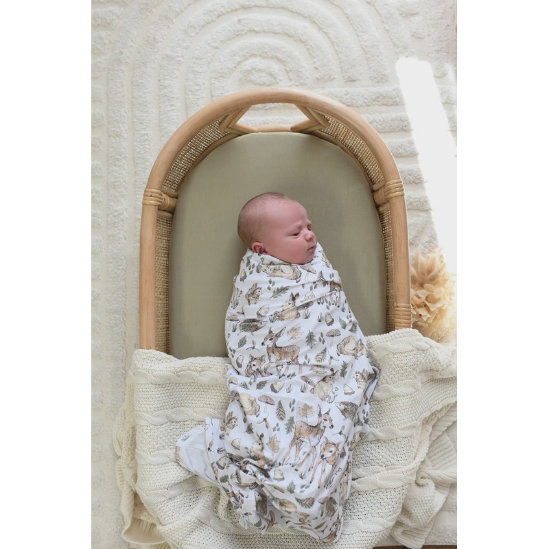 Luna’s Treasures Forest Bamboo Jersey Swaddle Wrap