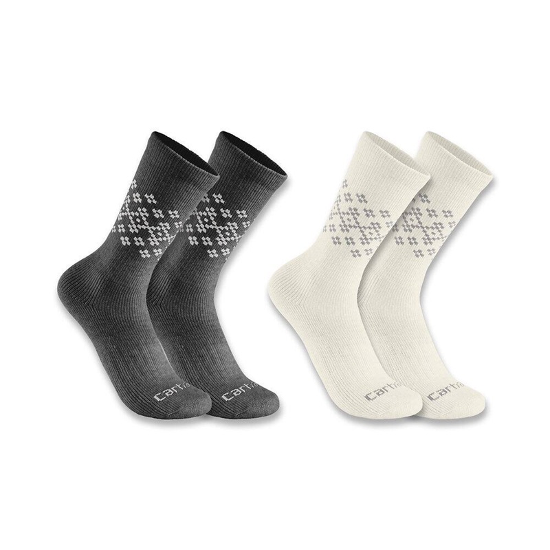 Women’s Midweight Synthetic Wool Blend Fairisle Crew Sock 2-Pack SC9642