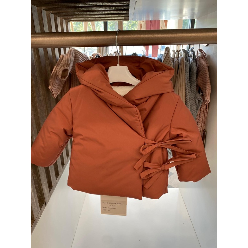 Baby Girl Jacket | Side Opening Tie | Slate Rose | Mantel