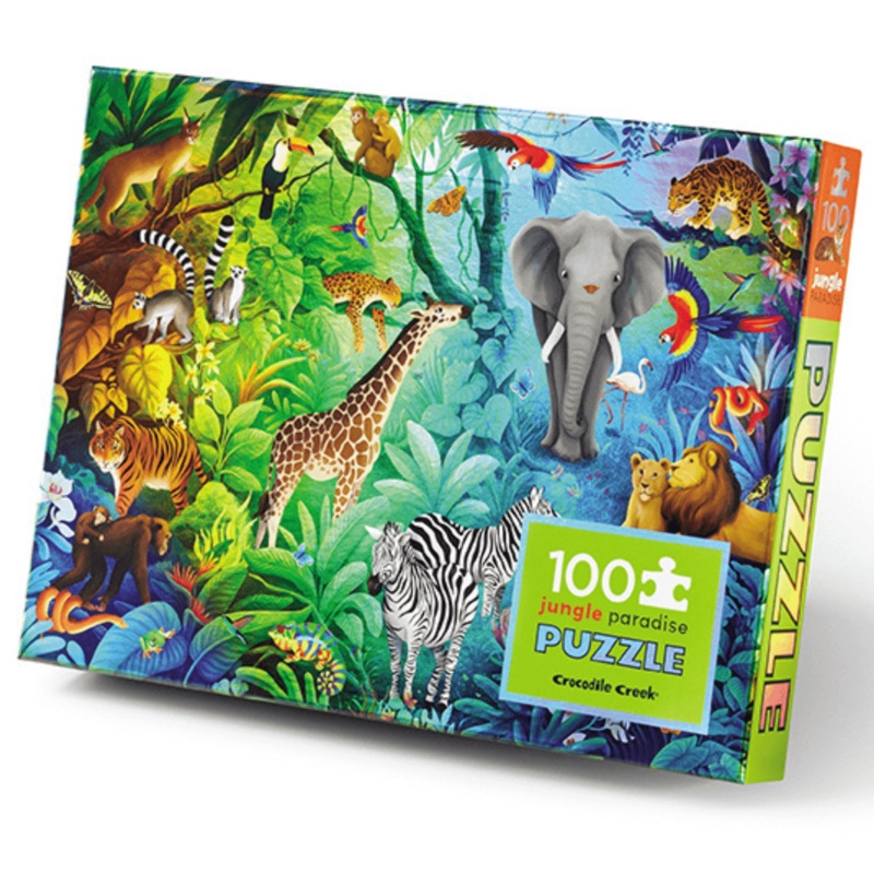 Crocodile Creek Holographic Puzzle 100 Piece – Jungle Paradise