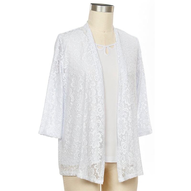 Women’s Opposites Attract 3/4 Sleeve Lace Cardigan 8534