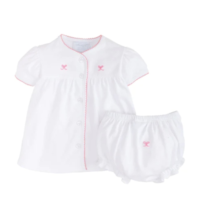 Pinpoint Layette Knit Set – Bow