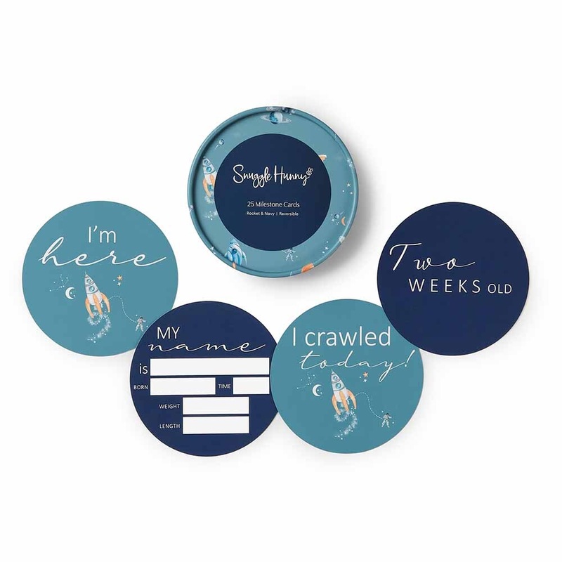 Rocket & Navy | Reversible Milestone Cards