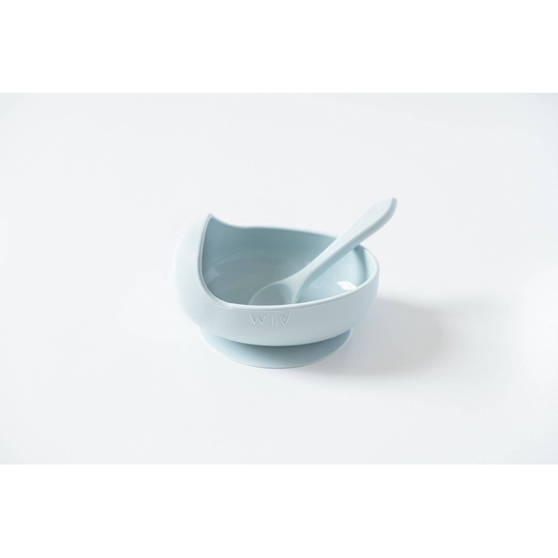 Wild Indiana Wild Silicone Bowl + Spoon | Duck Egg Blue