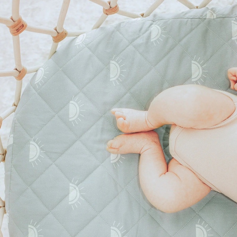 Bambella Waterproof Fitted Bassinet & Change Pad Cover – Sage Sunshine