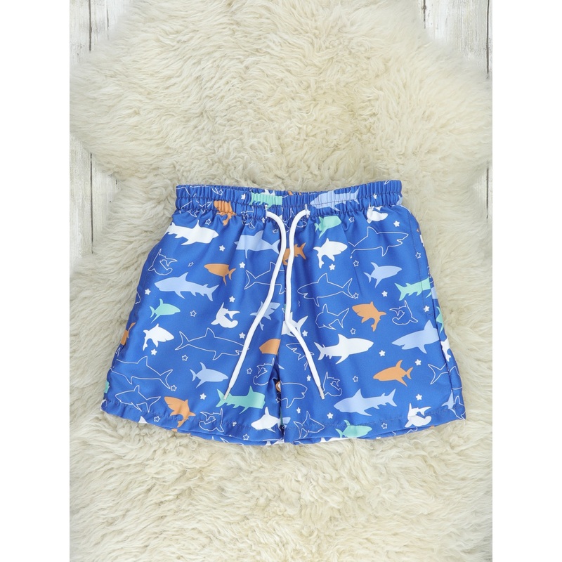 Deep Blue Shark Swim Trunks