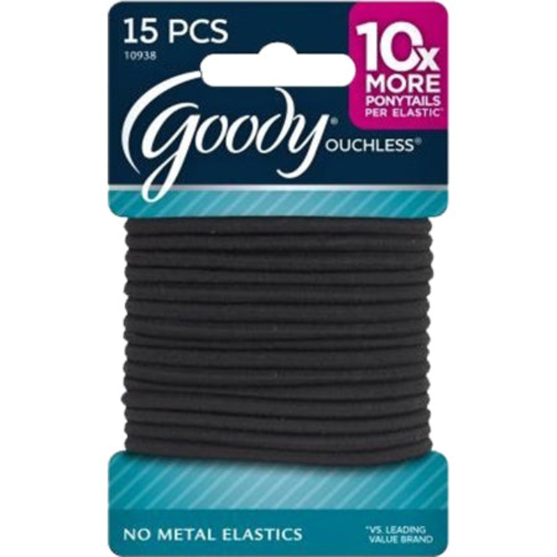 Ouchless Black Braided Elastics 10938 15-count
