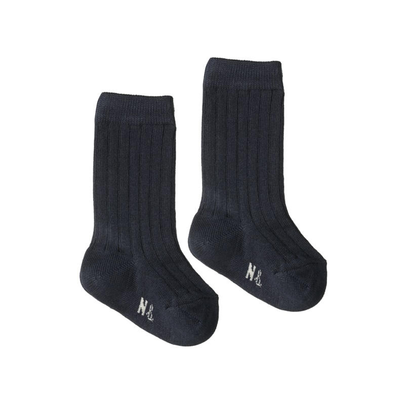 Nature Baby organic cotton rib socks in Navy