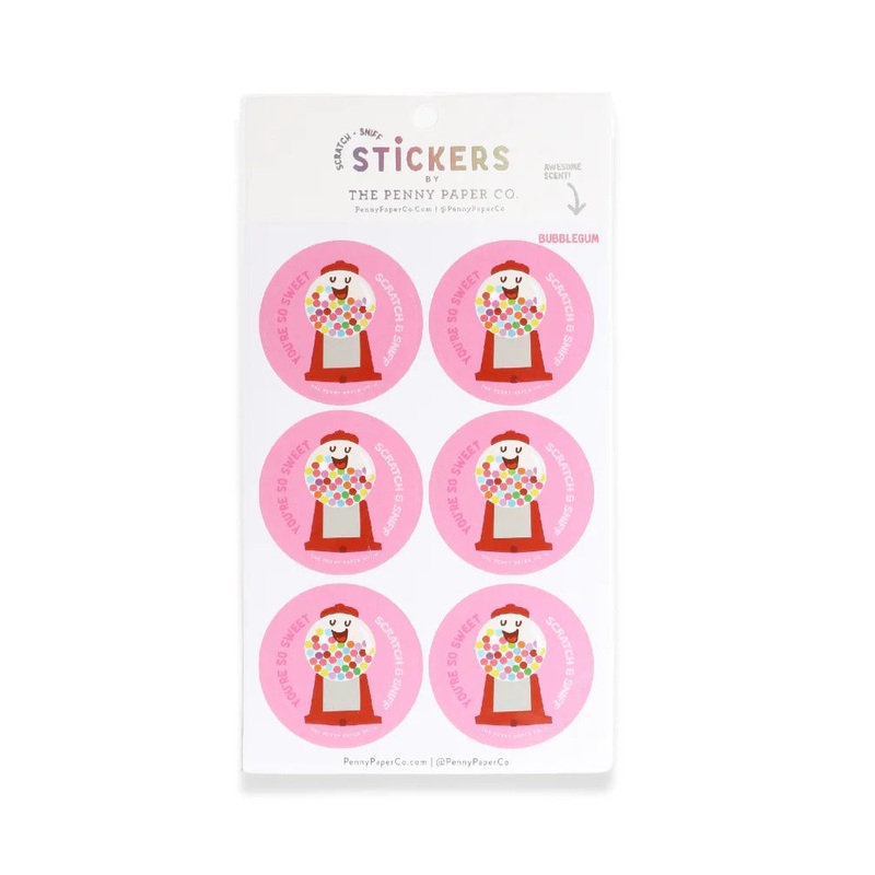 you’re so sweet gum ball scratch and sniff stickers