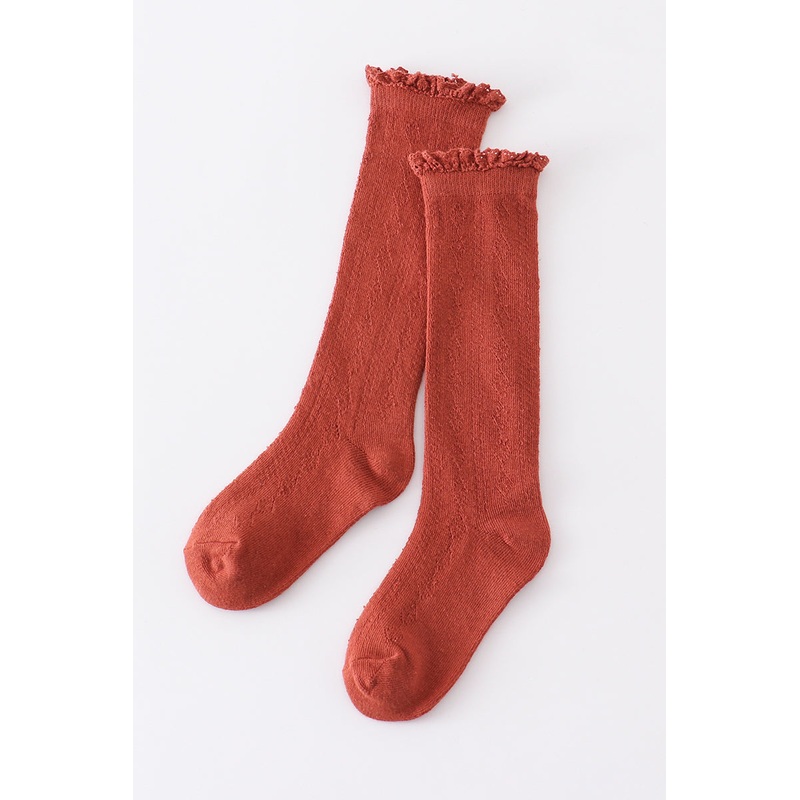 Caramel Knit lace knee high socks