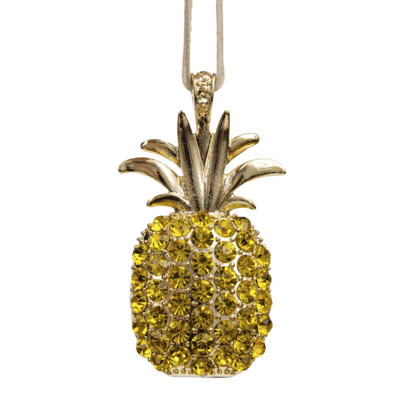 Pineapple Hanging Ornament in Yellow