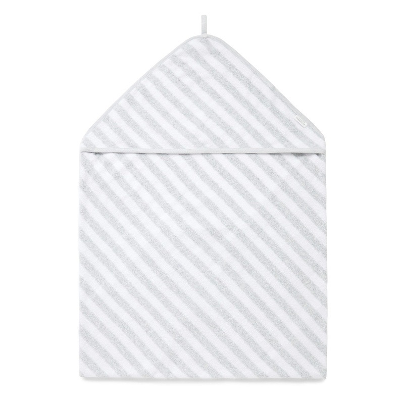 Hooded Towel | Pale Grey Stripe