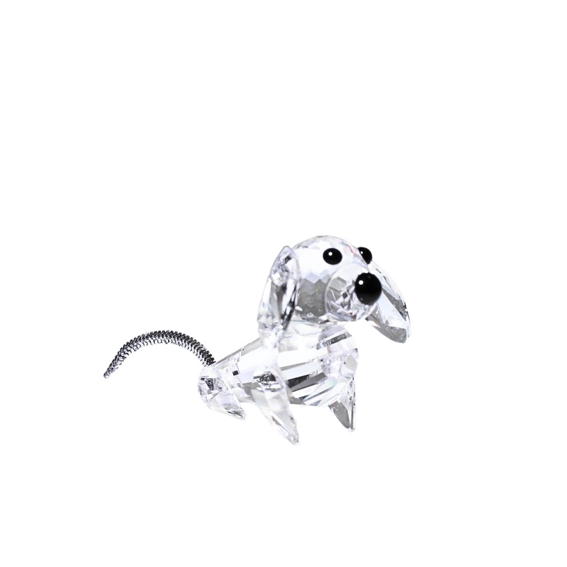 Swarovski Figurine: 7672NR42 Dachshund Mini | Metal Tail