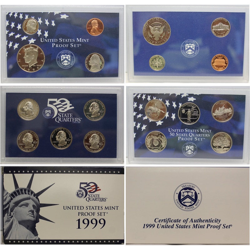 1999 Proof Set CN-Clad (OGP) 9 coins