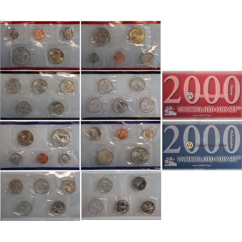 2000 PD US Mint set 10 Pack (OGP) 200 coins