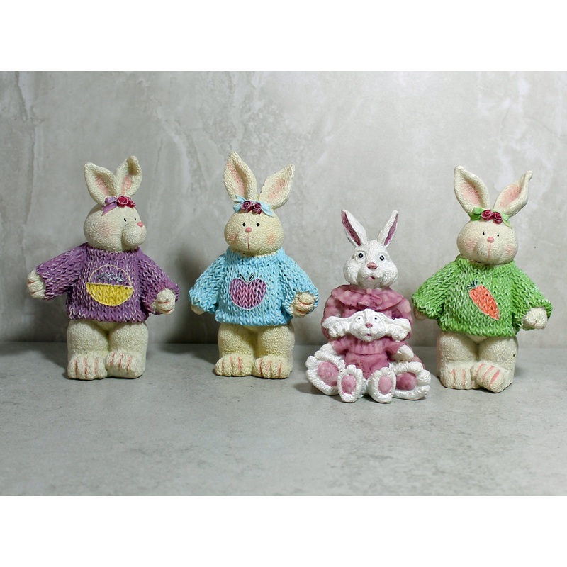 4 Adorable Pottery Bunnies