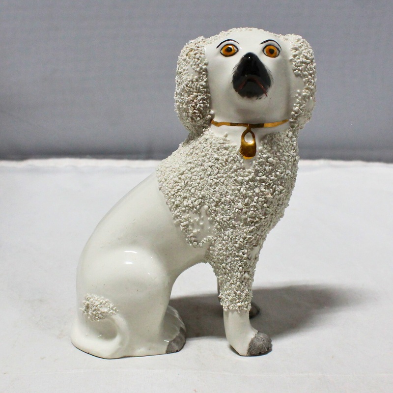 Textured Porcelain Dog Figurine