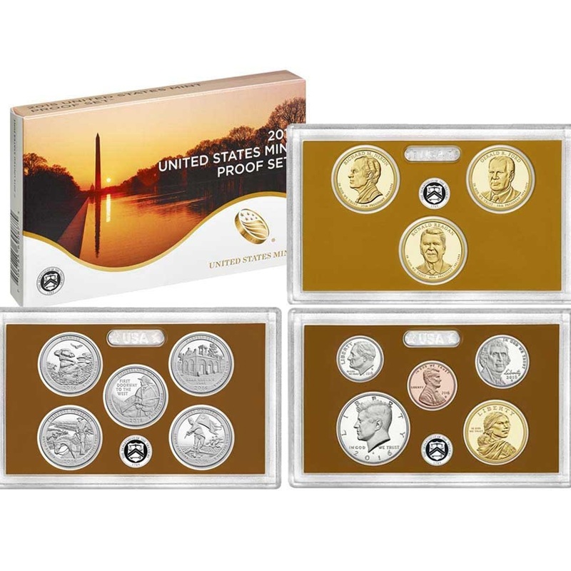 2016 Proof set 10 Pack CN-Clad Kennedy, Presidential Dollar, State quarters – (OGP) 130 coins