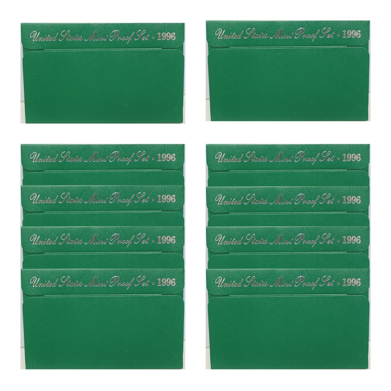 1996 Proof set 10 Pack CN-Clad Kennedy Half dollar Washington – (OGP) 50 coins