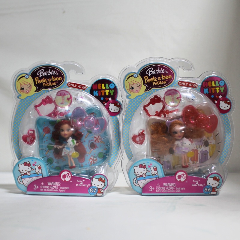 Lot of 2 Barbie Peek-a-Boo Petite Dolls | Hello Kitty Kara & Kalie