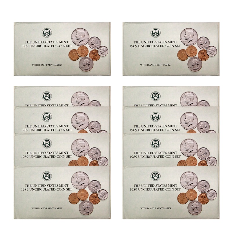 1989 PD US Mint set 10 Pack (OGP) 100 coins