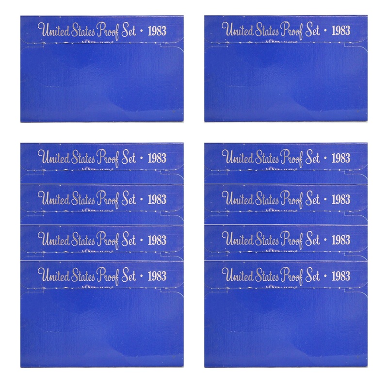 1983 Proof set 10 Pack CN-Clad Kennedy Half dollar Washington – (OGP) 50 coins