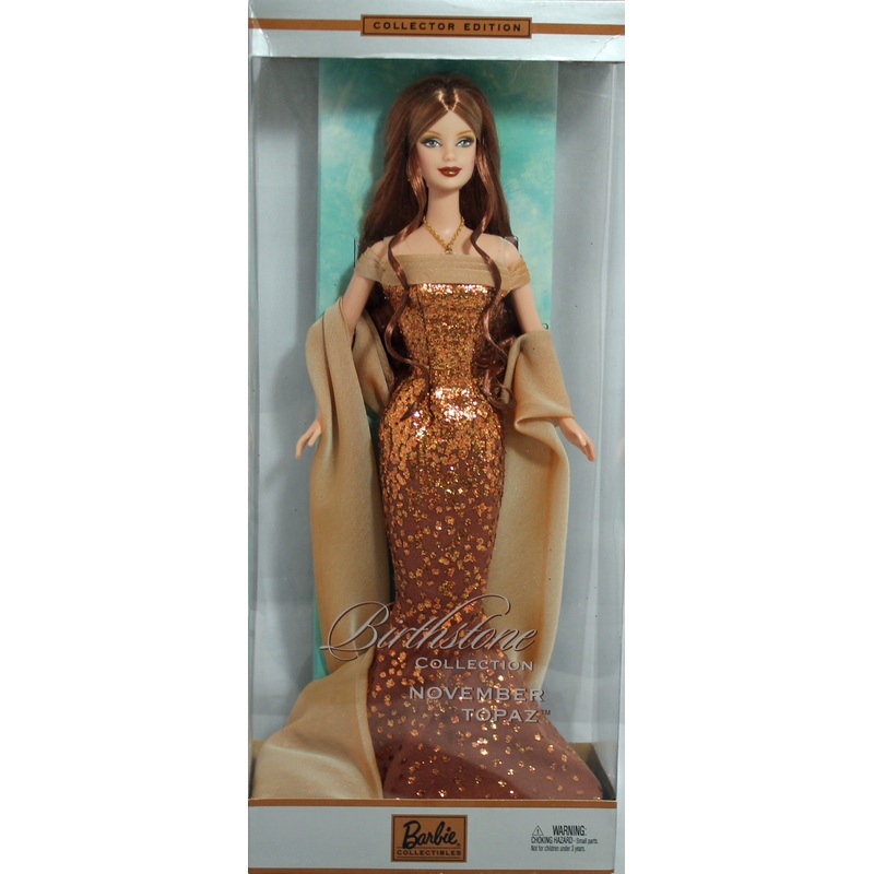 2002 November Topaz Birthstone Auburn Barbie (B2396)