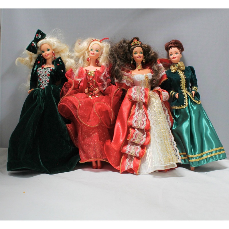 Lot of 4: Holiday Barbies, 15621, 1871, 10824, 17832