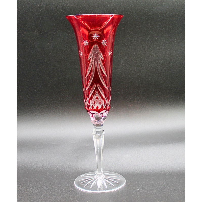 Waterford Crystal: Christmas Ruby Fluted Champagne, 9.8″