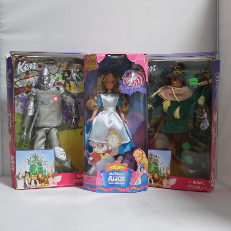 Lot of 3 Barbie Dolls: Tin Man, Scarecrow & Alice