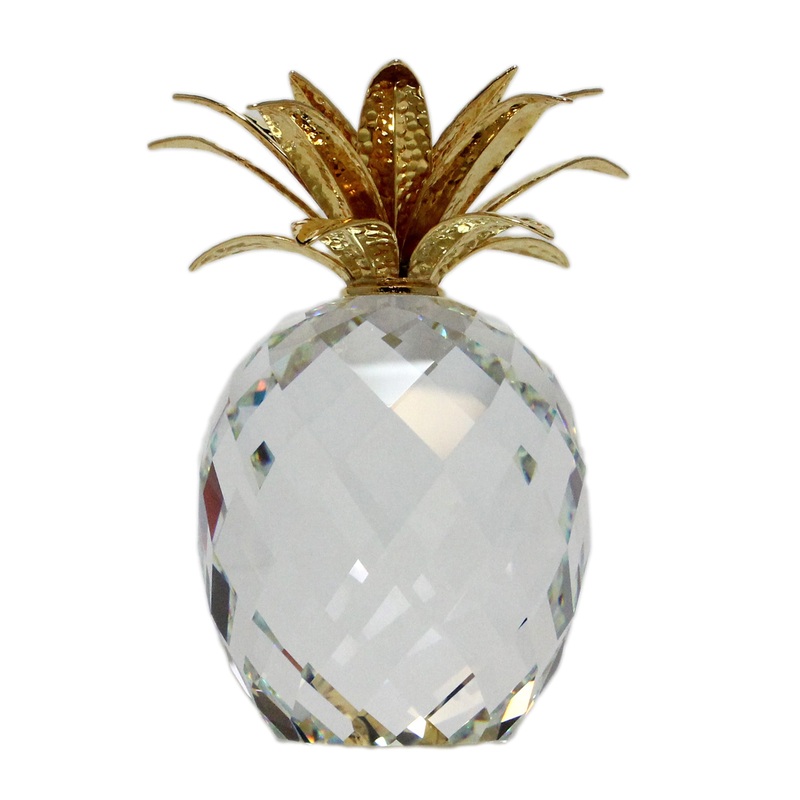 Swarovski Figurine: 010044 Large Gold Pineapple – Version 1