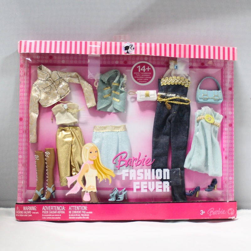 Barbie Fashion Fever Clothes and Accessories, Blue and Gold