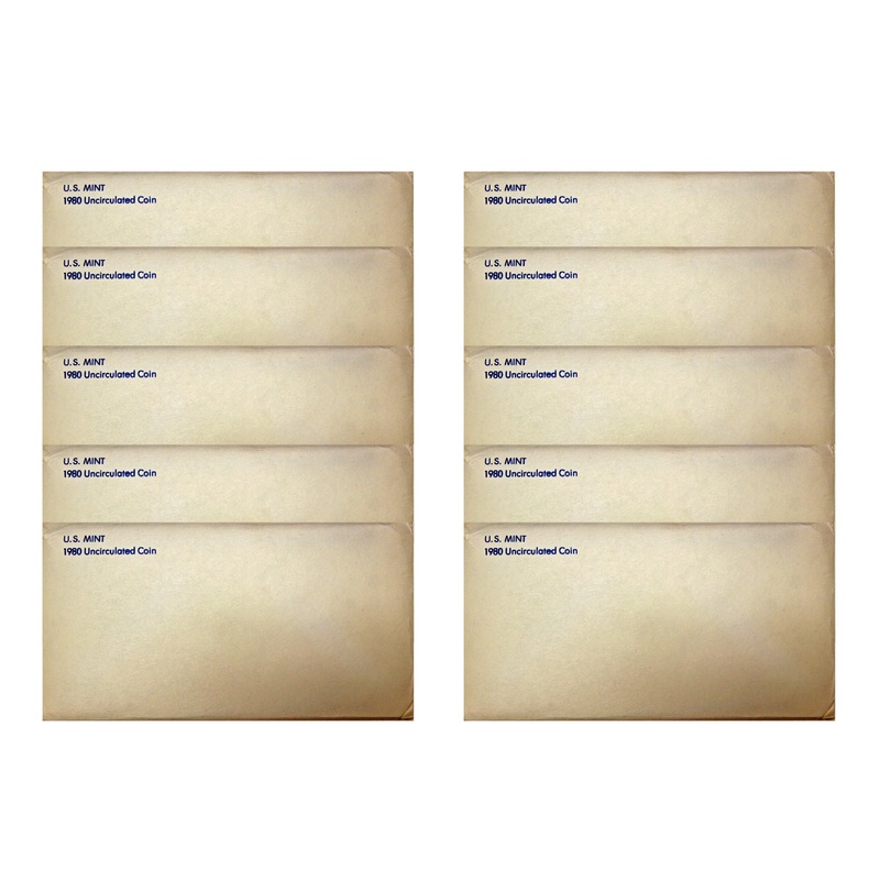 1980 PD US Mint set 10 Pack (OGP) 130 coins