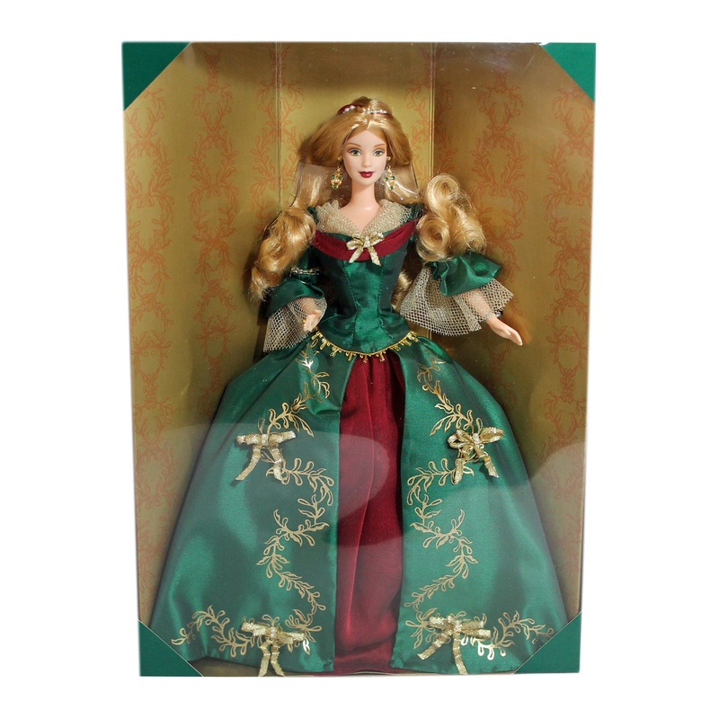 2000 Holiday Treasures Green Gown Barbie (27673)