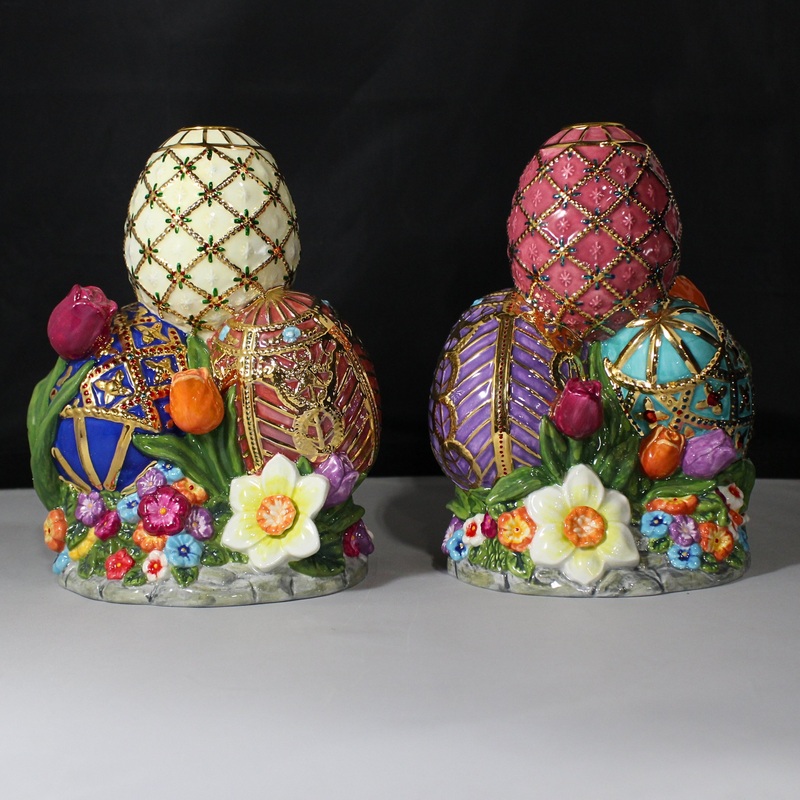 2000s Christopher Rad Ko Easter Faberge Egg Candle Holder