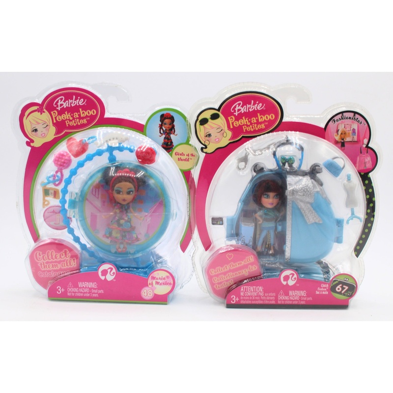 Lot of 2: Barbie Peek-a-boo Petites – Clutch Carleen & Maria of Mexico