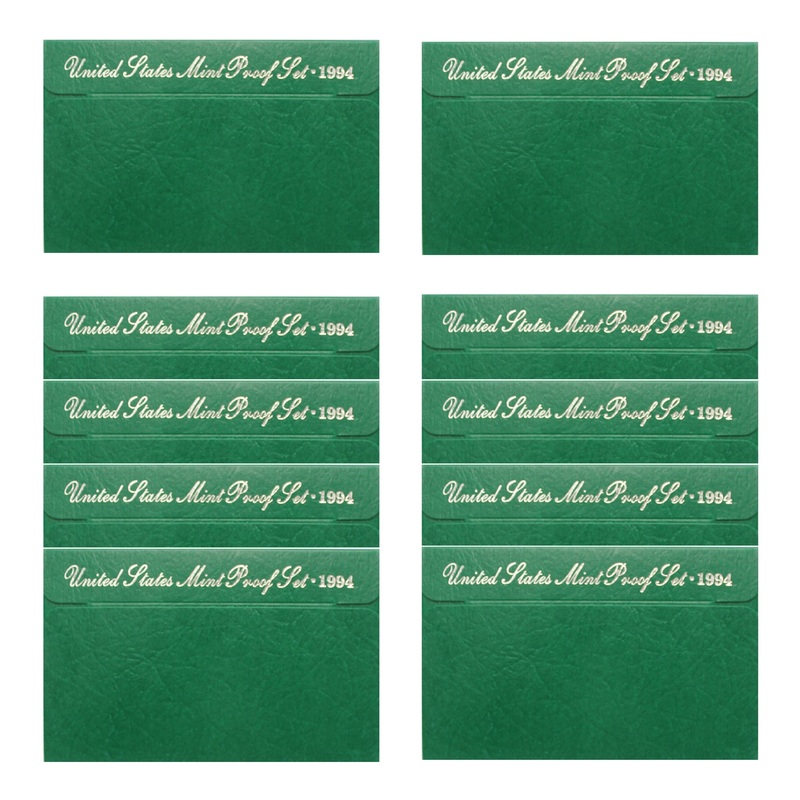 1994 Proof set 10 Pack CN-Clad Kennedy Half dollar Washington – (OGP) 50 coins