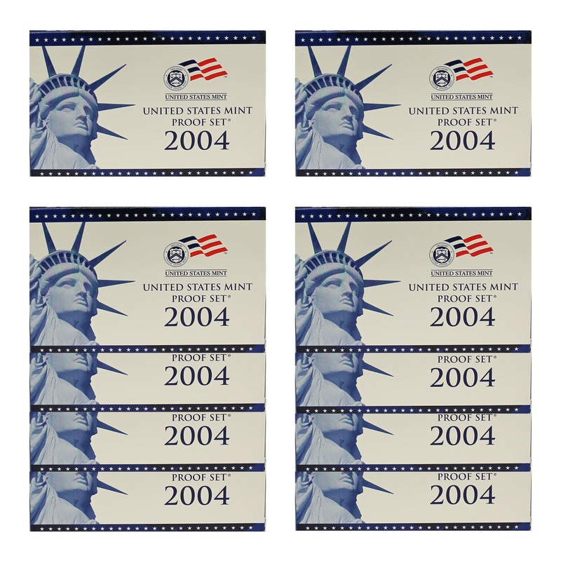 2004 Proof set 10 Pack CN-Clad Kennedy Sacagawea dollar State quarters – (OGP) 110 coins