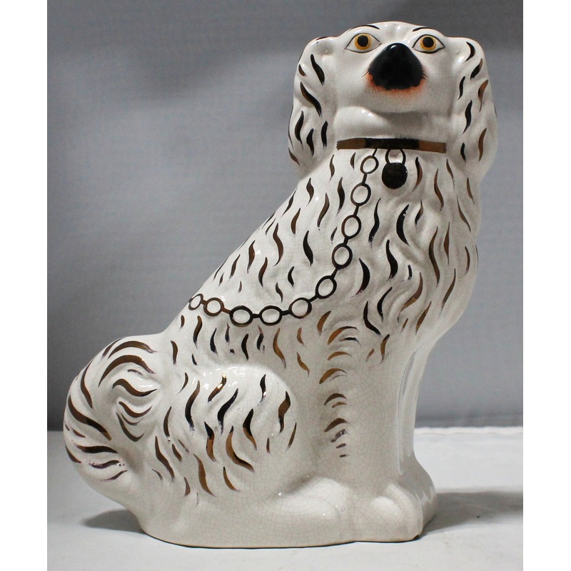 Staffordshire Spaniel Dog Figurine Crazed