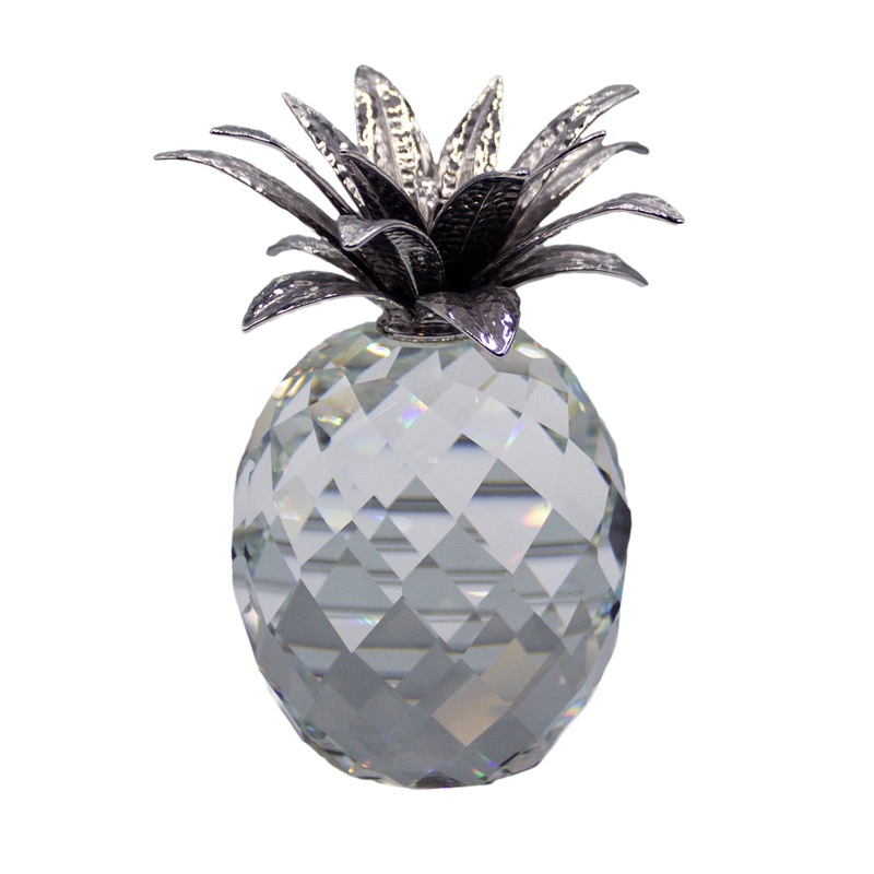 Swarovski Figurine: 010081 Large Rhodium Pineapple – Hammered Leaves