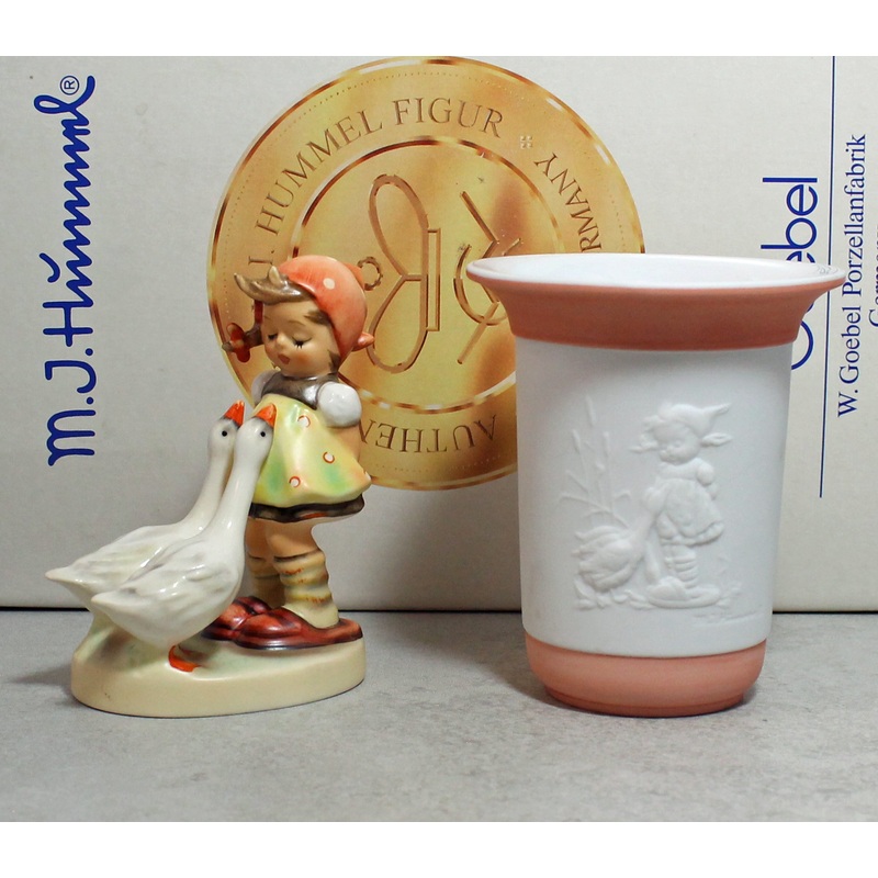 Hummel Goebel Goose Girl #1106 with Vase Hummel #625