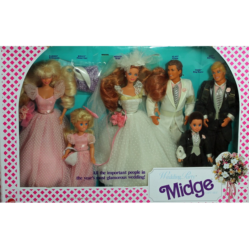 1990 Wedding Party Midge Gift Set Barbie (9852)
