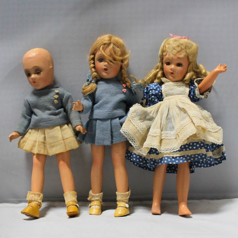 Lot of 3: Vintage Dolls, Alice and 2 Unknown