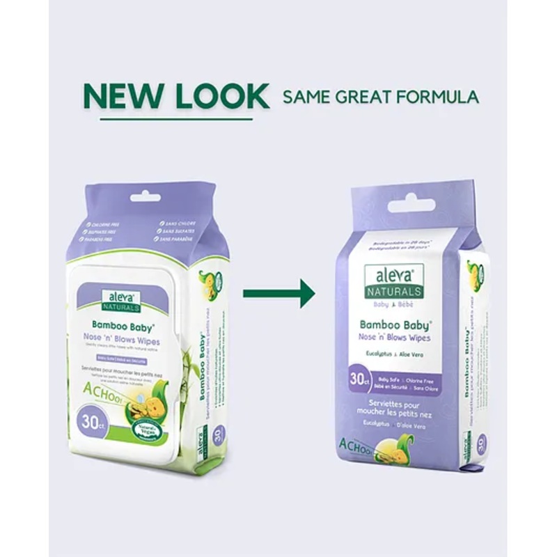 Aleva Naturals Bamboo Nose N Blows Wipes – 30 Pieces
