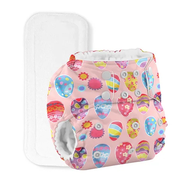 Baby Reusable Cotton Printed Pocket Diaper With 1 Insert 0-12 Months Pack of 1