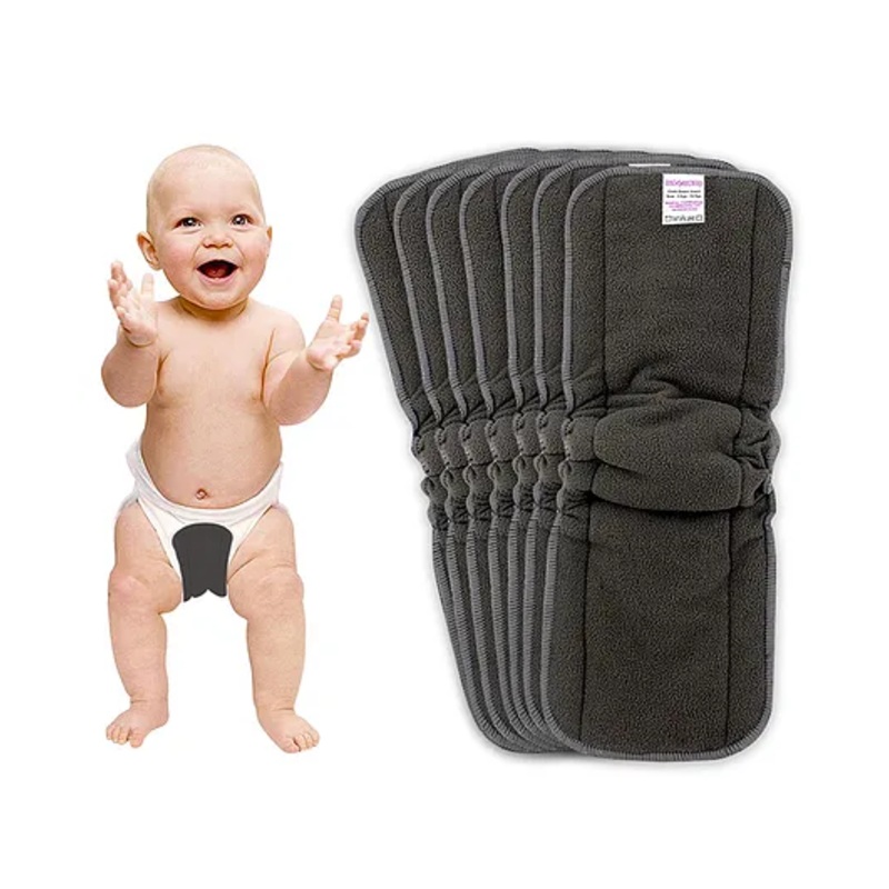 Bembika Cotton Bamboo Charcoal Nappy Inserts Pack of 7 – Grey