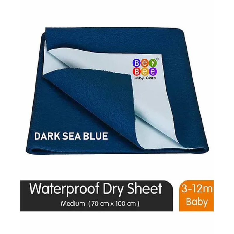 BeyBee Quickly Dry Waterproof Medium Size  Bed Protector Sheet – Dark Sea Blue