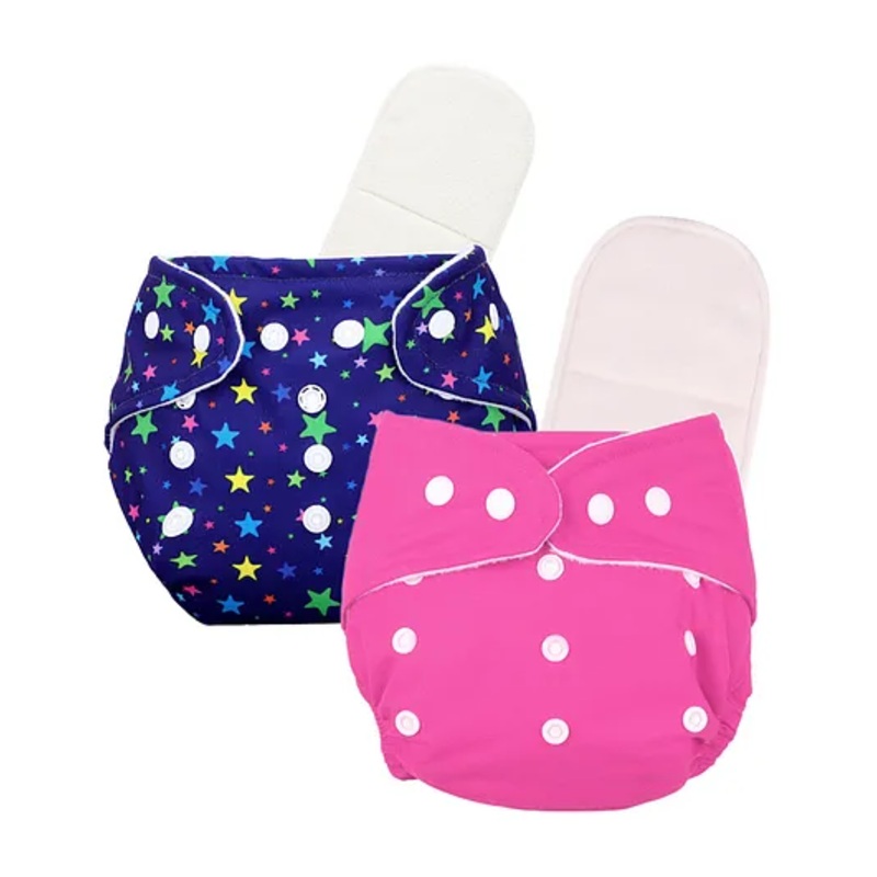 Deedry Cloth Reusable Diapers With Insert Pack of 2 – Blue & Pink