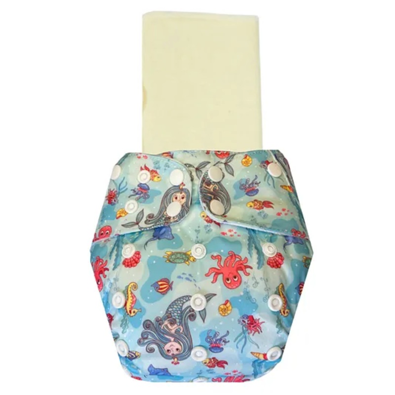 Dumbledo Cloth Diaper Unisex Leak Proof Eco-Friendly Reusable Adjustable Free Size Quick Dry With Insert Pack of 1 – Blue
