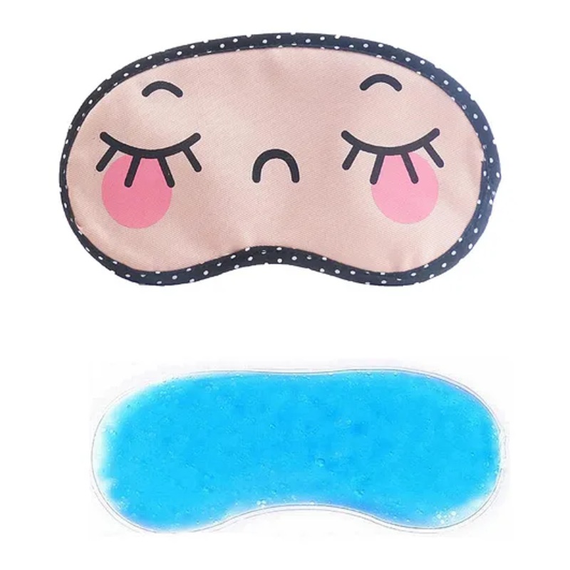 Jenna CloseEye Cartoon Face Sleeping Eye Mask With Cooling Gel – Pink